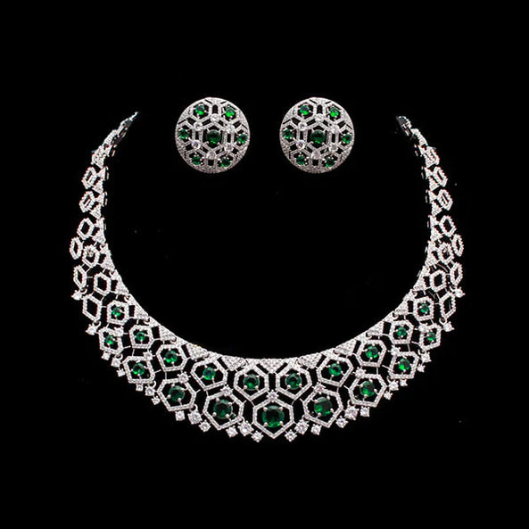 Luxury Mystic Moonstone Designer Necklace Set CL