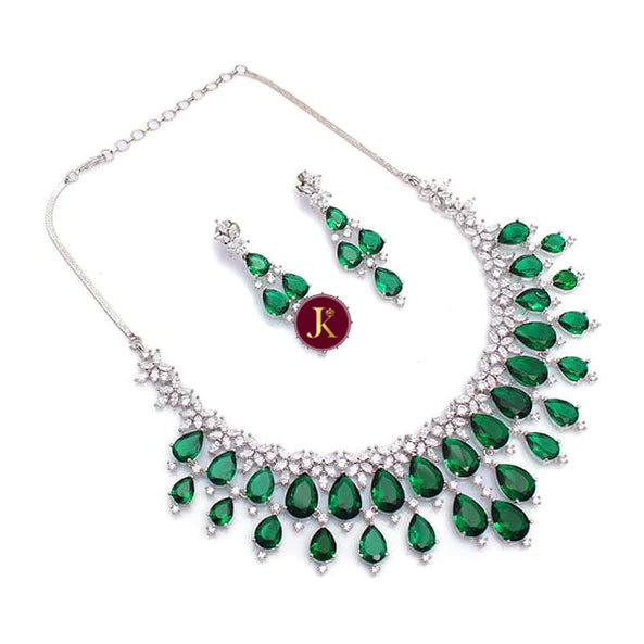 Luxury & Fashionable Green Stone Designer Necklace Set